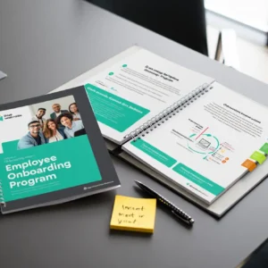 High-quality training manual mockup for corporate and educational use
