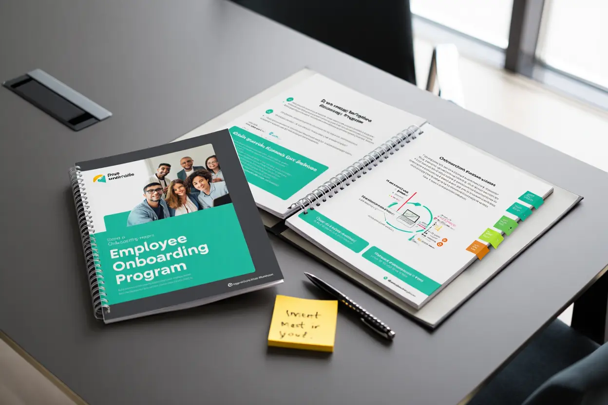 High-quality training manual mockup for corporate and educational use