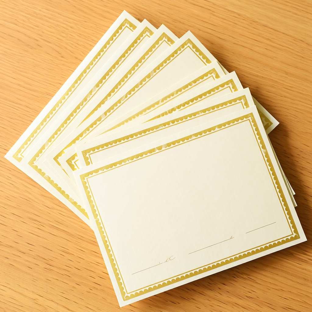 Blank certificate pads Print