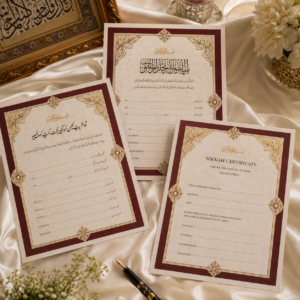 Arabic Urdu English Nikkah Certificates Printing