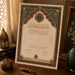Decorative Nikkah Nama Printing