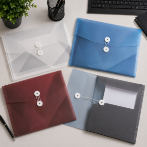 High-quality plastic button folders for organizing files and paperwork