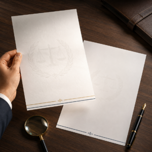 Watermarked official stationery