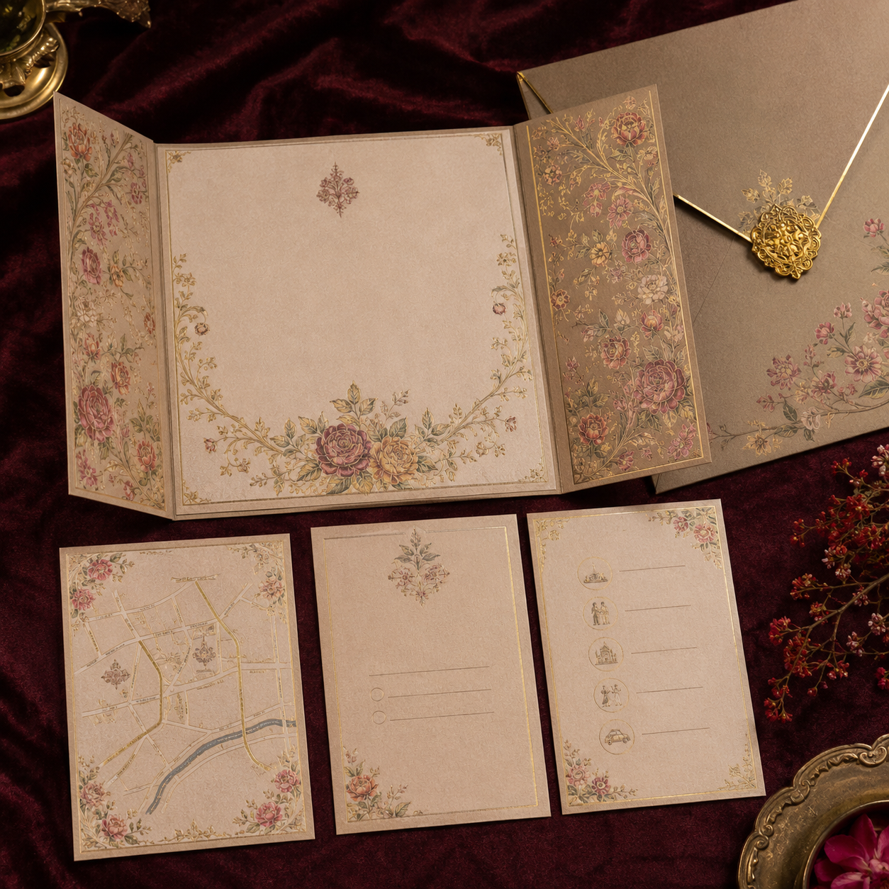Folded cards with inserts