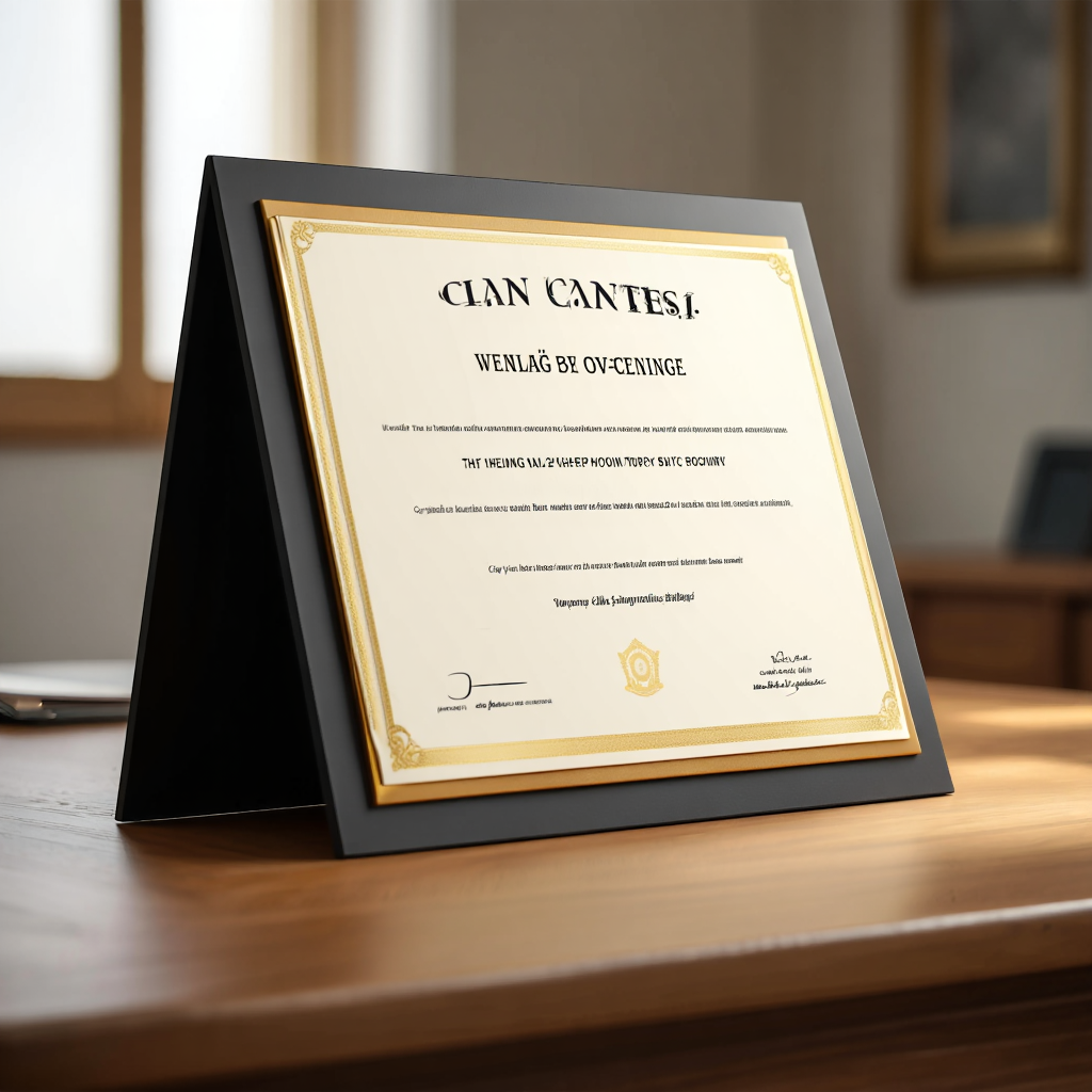 Hardboard-mounted certificates