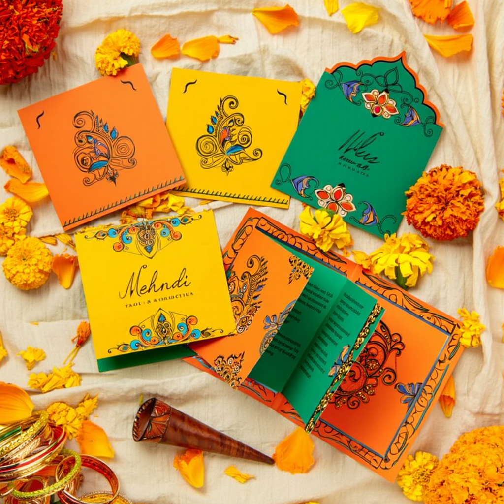 Mehndi invite cards