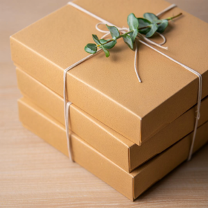 Minimalist kraft gift boxes