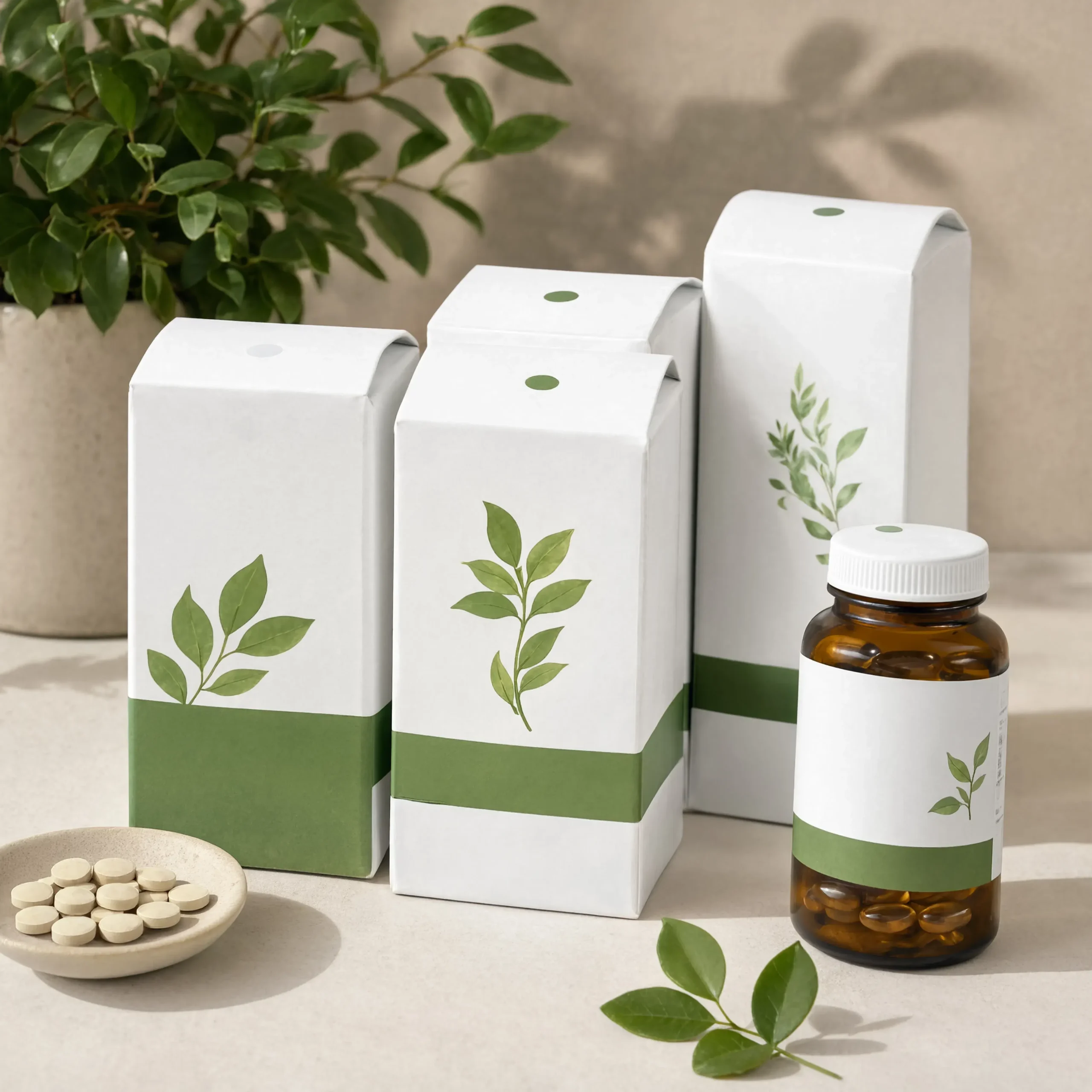 Custom supplement boxes with premium printing, durable packaging, and professional branding for health and wellness product